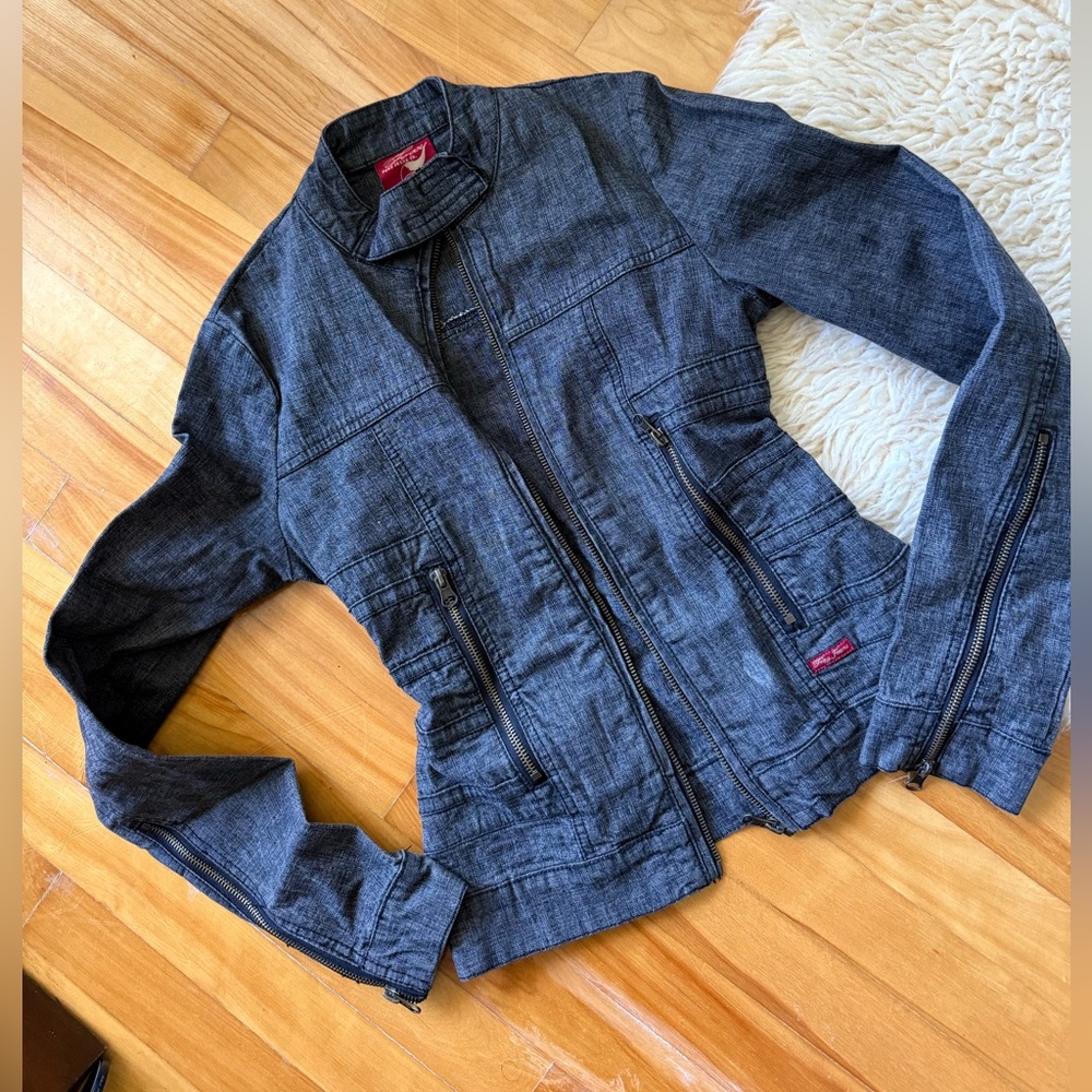 NEW Jean Biker Jacket - Picture 3 of 6